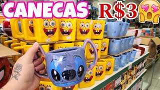 CANECAS LINDAS POR 3 REAIS 😱 TO CHOCADA COM ESSA LOJA DO BRÁS [upl. by Ynagoham]