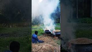 Parboiled rice also known as converted rice rice villagelife bangladesh nature hardwork [upl. by Nevets141]