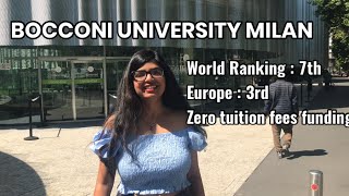 BOCCONI UNIVERSITY MILAN World best University  Funding with zero tuition fees [upl. by Lewap]