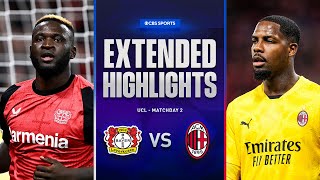 Bayer Leverkusen vs AC Milan Extended Highlights  UCL League Phase MD 2  CBS Sports Golazo [upl. by Rednasela]