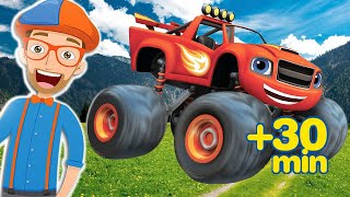 Blippi em Português 30 minutos de caminhões monstro Blippi [upl. by Zat]