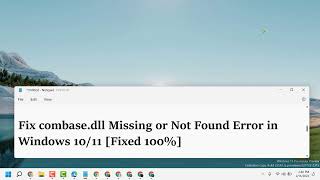 Fix combase dll Missing or Not Found Error in Windows 10 Tutorial [upl. by Nyladam]