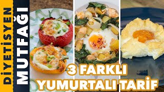 3 FARKLI YUMURTALI TARİF  Diyetisyen Mutfağı [upl. by Ardnalak]