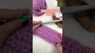 The easiest crochet stitch Great for complete beginners🖤 Enjoy 🍂 [upl. by Nirrok667]