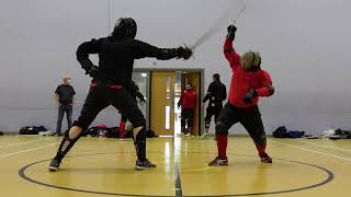 Meyer rapier and Black Fencer sidesword sparring with the ProGauntlet  Tom v Michael [upl. by Launame]