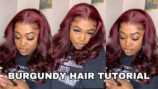 HOW TO DYE HAIR BURGUNDY WITHOUT BLEACH  BEGINNER FRIENDLY [upl. by Brandea]