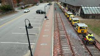 Departing Laconia NH NEREX NARCOA 1162022 Rail Car Excursion motorcar speeder [upl. by Ikram]