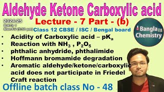 Aldehyde Ketone Carboxylic acidBatch1 L7bClass 12Acidity anhydride formation Ka pKa Kolbe [upl. by Adaynek514]