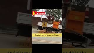 Quickest way to place roadblocks shorts workersskills doyoulikeit amazing roadblocks fun [upl. by Kwan]