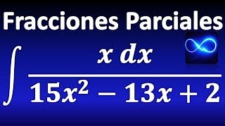 276 Integral mediante fracciones parciales factorización ax2bxc [upl. by Neerehs]