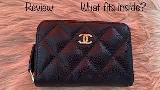 Chanel Cardholder or Zipped Coin Purse Review amp What Fits Inside [upl. by Balfore]