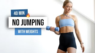 40 MIN FULL BODY No Jumping TONING Workout  With Weights  No Cardio Low Impact Home Workout [upl. by Sokim969]