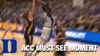 Dukes Wendell Moores Ridiculous Bounce Pass Dime For The AJ Griffin Dunk  ACC Must See Moment [upl. by Burnight318]