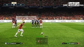 PES 2019  MILAN vs INTER  Free Kick Goal Calhanoglu  Gameplay PC [upl. by Ayotac154]