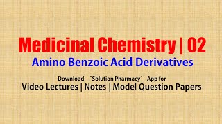 Medicinal Chemistry II 80 Amino Benzoic Acid Derivatives  BPharmacy 5th Semester  Medchem II [upl. by Merrell]