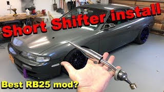 Installing new CUBE speed SHORT SHIFTER  How to  rb25 240sx s14 [upl. by Nylevol]