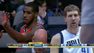 20140307  Dirk Nowitzki vs LaMarcus Aldridge Battle Highlights  Mavericks vs Trail Blazers [upl. by Anitsrik]