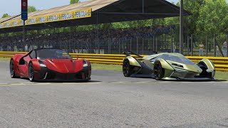 Ferrari Stallone 2020 975bhp vs Lamborghini V12 Vision GT 2020 836bhp at Monza Full Course [upl. by Kreager]