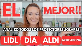 EL MEJOR PROTECTOR SOLAR FACIAL Y CORPORAL DE LIDL MERCADONA ALDI Y DÍA [upl. by Sremmus]