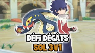 Pokémon Masters EX Défi Dégâts  Type Sol 3V1 [upl. by Nnylidnarb]