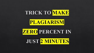 How to Remove Plagiarism [upl. by Ahseia]