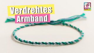 Verdrehtes Armband  eine einfache Anleitung für ein Freundschaftsband [upl. by Auhesoj]