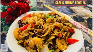 Garlic Shrimp Noodles  Spicy Prawns Noodles  Easy Shrimp Noodle RecipeNivithaozwencoelho [upl. by Eahcim]