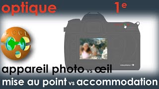 Appareil photo vs œil Mise au point vs accommodation PhysiqueChimie 1e contrôle continu BAC [upl. by Arondel]