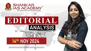 Editorial Analysis November 14 2024 Shankar IAS Academy UPSC current Affairs  Mains [upl. by Rivera]