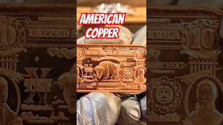 AMERICAN COPPER BARS  1 ADVP OZ X 3  999 FINE COPPER  TAPE TONER  DENOMINATED BILLS [upl. by Kolb]