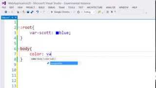 Visual Studio CSS Variables with Web Essentials [upl. by Yemarej]