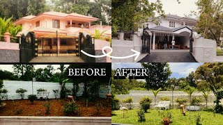 Transforming house entirely 🏡 Landscaping and Painting  Pink🩷 ➡️ Ashberry 🫐 colour [upl. by Olegna]