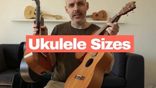 Ukulele Sizes Guide  Soprano Concert Tenor and Baritone [upl. by Ytnom]