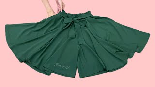 Very beautiful 🌷 Paperbag Skirt Pants  Circular Trousers  Cutting and Sewing tutorial [upl. by Jalbert872]