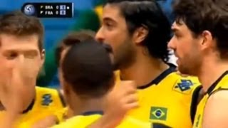 Liga Mundial de Volei Masculino 2013 jogo 1 Brasil 3 x 2 França  FIVB World League [upl. by Barn]