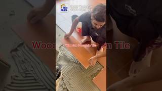 Install 12”x24” Wooden Porcelain Tile Floor P380 shorts viral ConstructionDhaLahore [upl. by Anyer61]