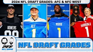 Draft Grades 2024 NFL Draft  AFC West amp NFC West  PFF NFL Show [upl. by Ecirpac78]