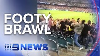 AFL seasonopener marred by violence  Nine News Australia [upl. by Johna]