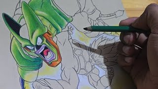 PINTANDO A CELL Y VEGETA CON COLORES ESCOLARES 3 [upl. by Barren]