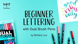 Beginner Dual Brush Pen Lettering Workshop [upl. by Artemus]