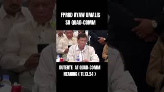 FPRRD AYAW UMALIS SA QUADCOMM  FPRRD AT QUADCOMM HEARING philippines fprrd du30 duterte [upl. by Beitris606]