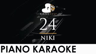 NIKI  24  Piano Karaoke Instrumental Cover with Lyrics [upl. by Ennasor]