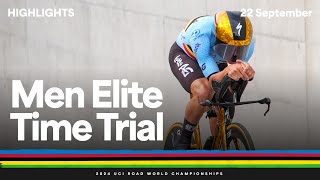 Men Elite Individual Time Trial highlights  2024 UCI Road World Championships [upl. by Aikrahs]