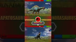 APATOSAURUS VS SONORASAURUS  JURASSIC WORLD THE GAME [upl. by Esau822]