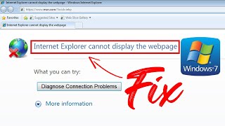 Fix  Internet Explorer Cannot Display The Webpage Error In Windows 7  Diagnose Connection Problems [upl. by Paluas821]