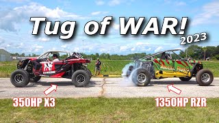 SXSBlog Tug of War 2023 RZR vs X3 vs Ranger vs 2JZ RZR [upl. by Nannahs]