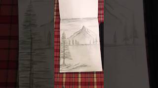 Mountain drawing  💕APT✨  pencilshading art easy APT drawing pencilsketch scenery landscape [upl. by Teeniv]