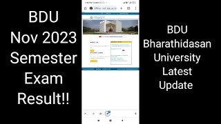 BDU Bharathidasan University Nov 2023 Exam Result [upl. by Ahsiloc]