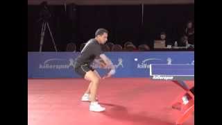 How to Hit Backhand Topspin Off Backspin in Table Tennis  Killerspin [upl. by Aram]