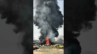 Dubai Fire Accident😱 dubai fireaccident shorts fire drone smoke ambulance emergency [upl. by Ecital]